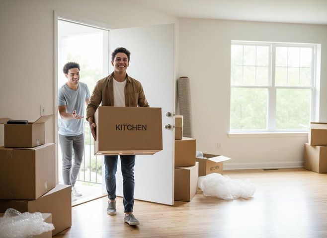 person moving into an apartment