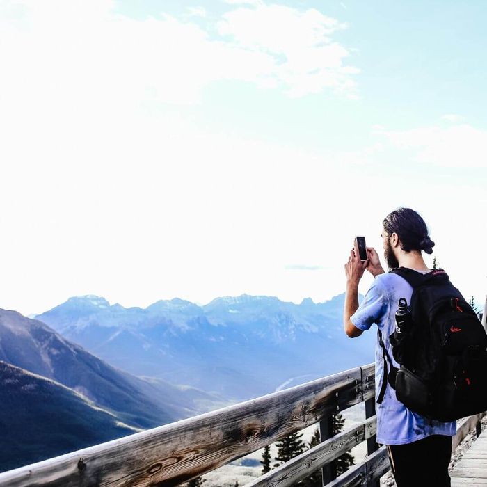 taking picture on bridge