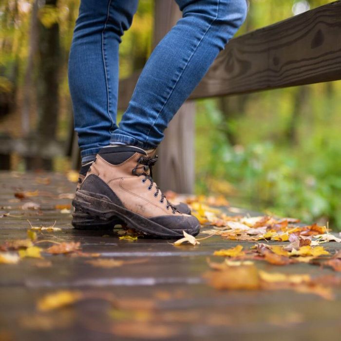 walking on bridge