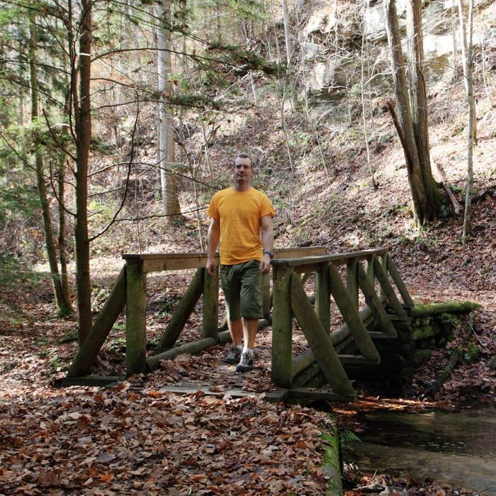 walking on bridge