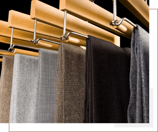 pants hanging on rack pants hanging on rack