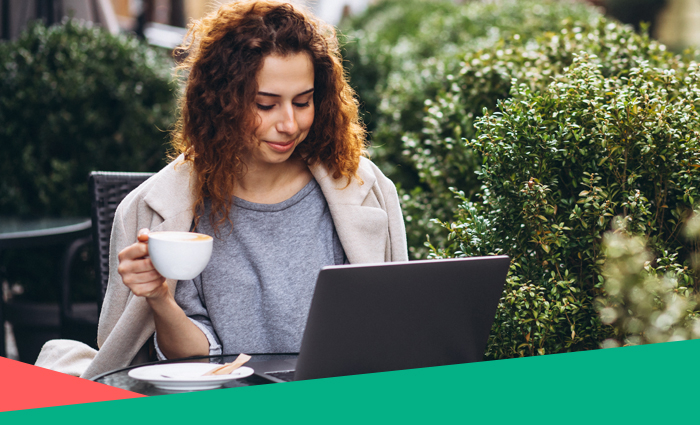 woman using a laptop