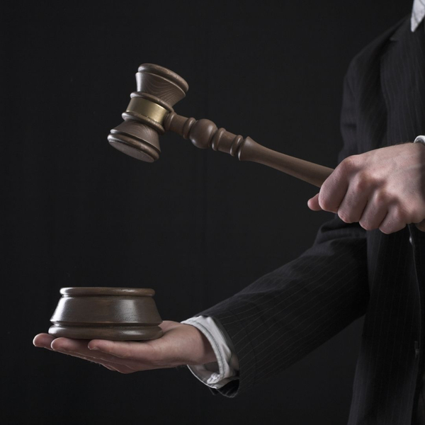 person holding gavel 