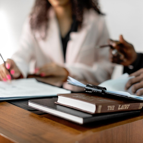 lawyer with law books 