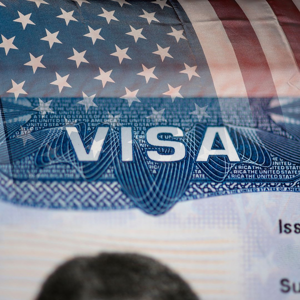 Visa on top of an American Flag