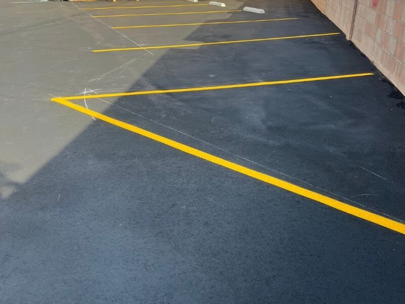 newly paved parking lot