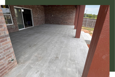 concrete wood stamped patio