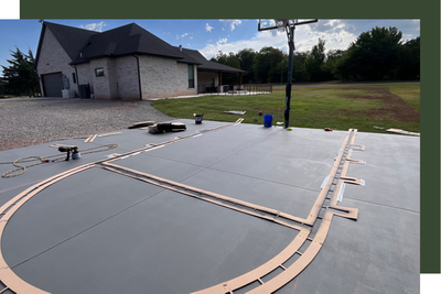 concrete basketball court