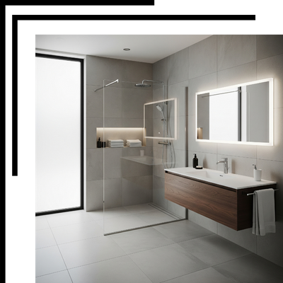 Clean, modern bathroom
