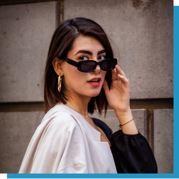 woman with stylish sunglasses