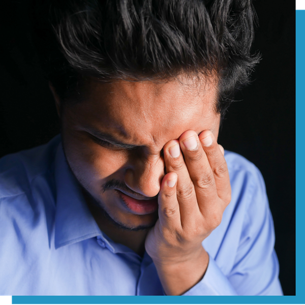 man with eye pain 