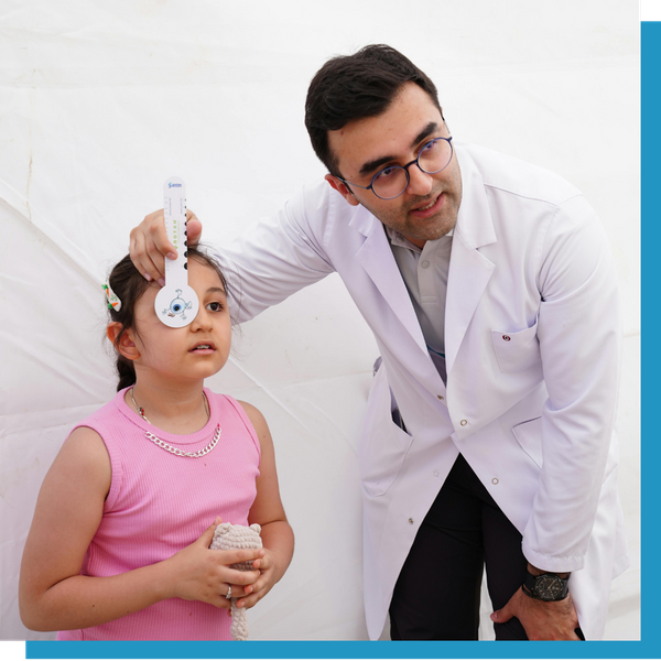 A child eye exam.