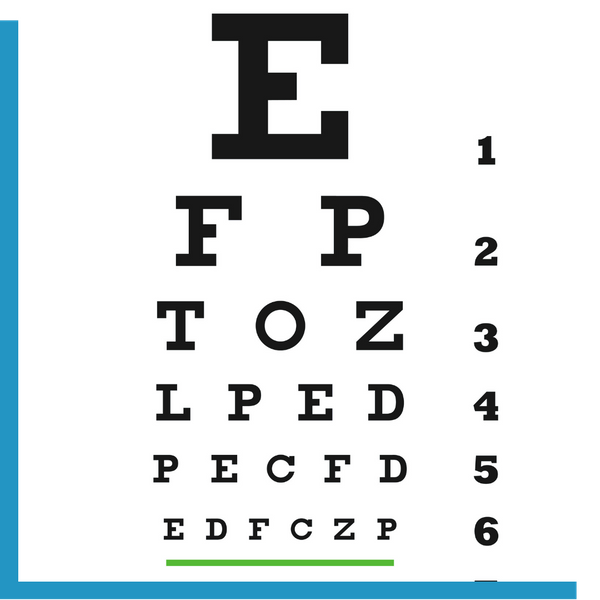 Eye exam letter chart.