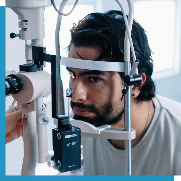 A man getting an eye exam.