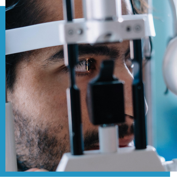 A man at an eye exam.