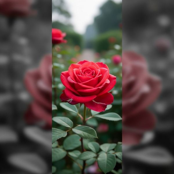 Rose image showing the concept of peripheral vision