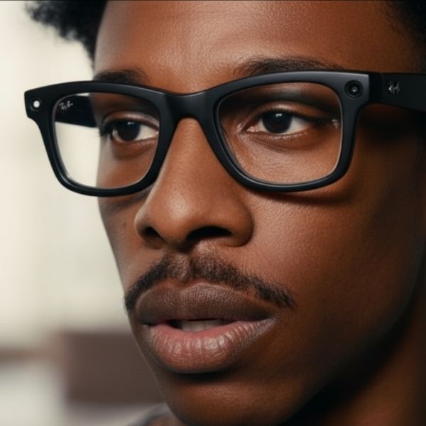 Man wearing Meta AI glasses