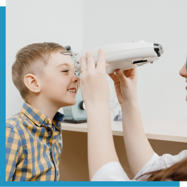 A child eye exam.