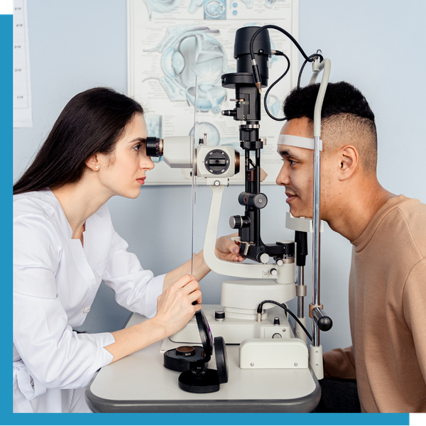 young man getting an eye exam