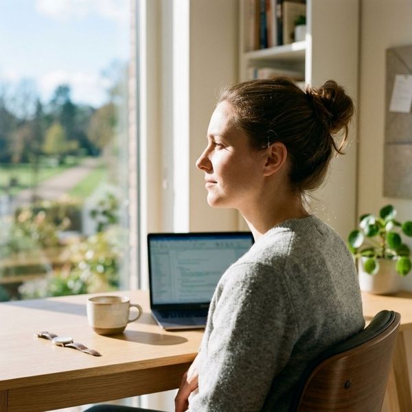 woman utilizing the 20-20-20 rule