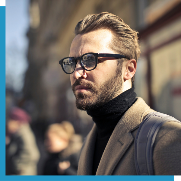 Man wearing stylish glasses 