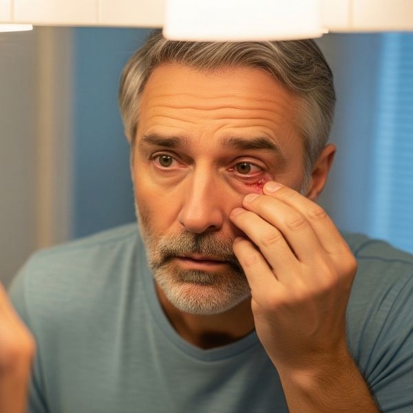 red, watery eye with slight inflammation red, watery eye with slight inflammation