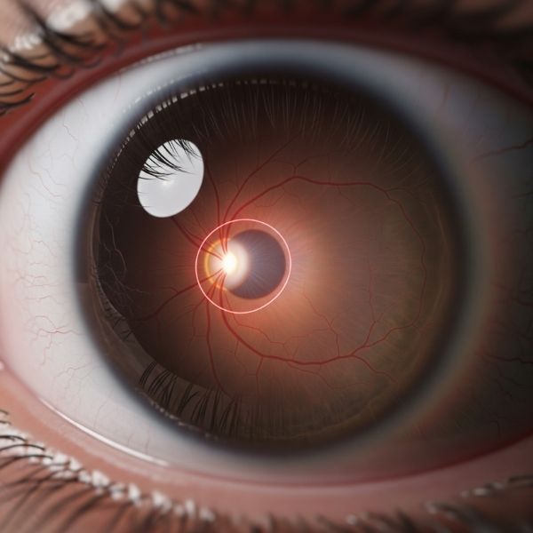 human eye with a highlighted blind spot