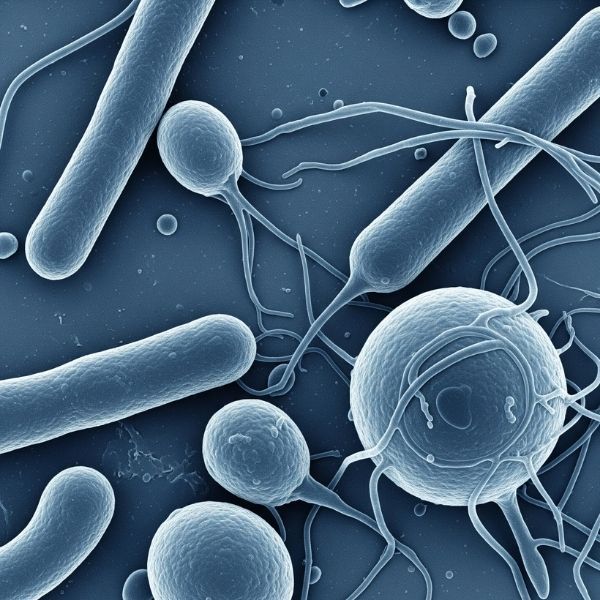 microscopic view of bacteria microscopic view of bacteria