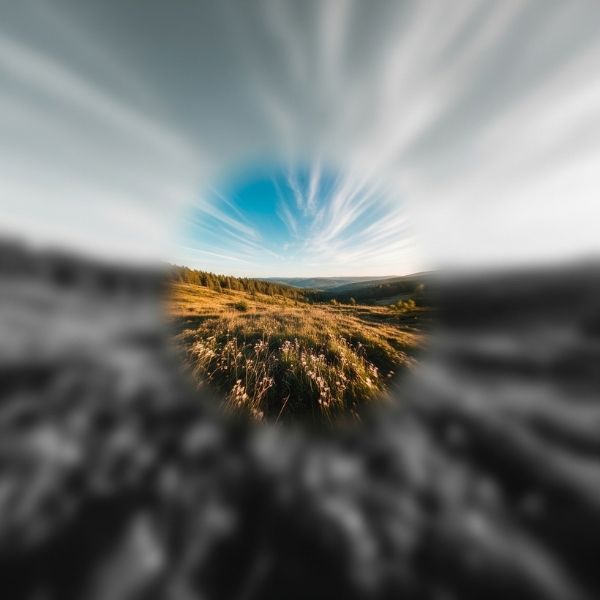 first-person perspective view of a landscape that is suddenly blurry and partially obscured first-person perspective view of a landscape that is suddenly blurry and partially obscured
