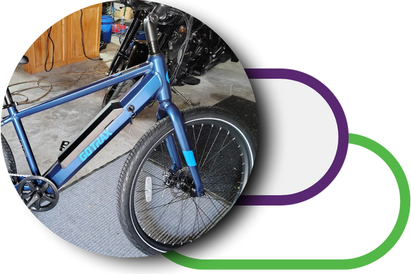 Blue electric bike