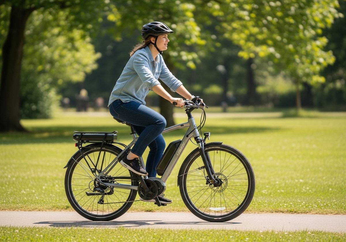 person riding an electric bike