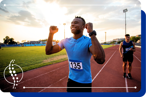 an athlete running a race