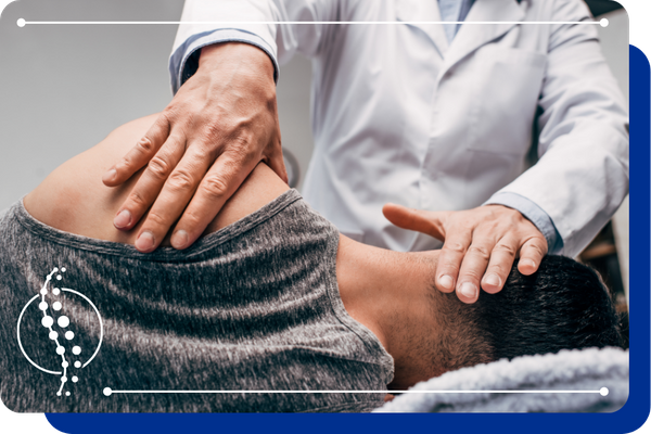 man getting chiropractic care