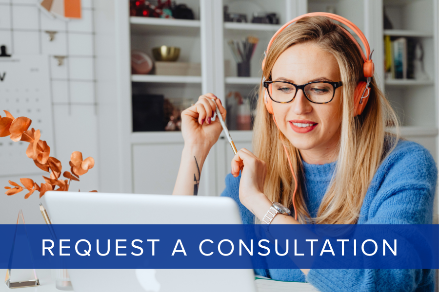 woman using a laptop during a consult