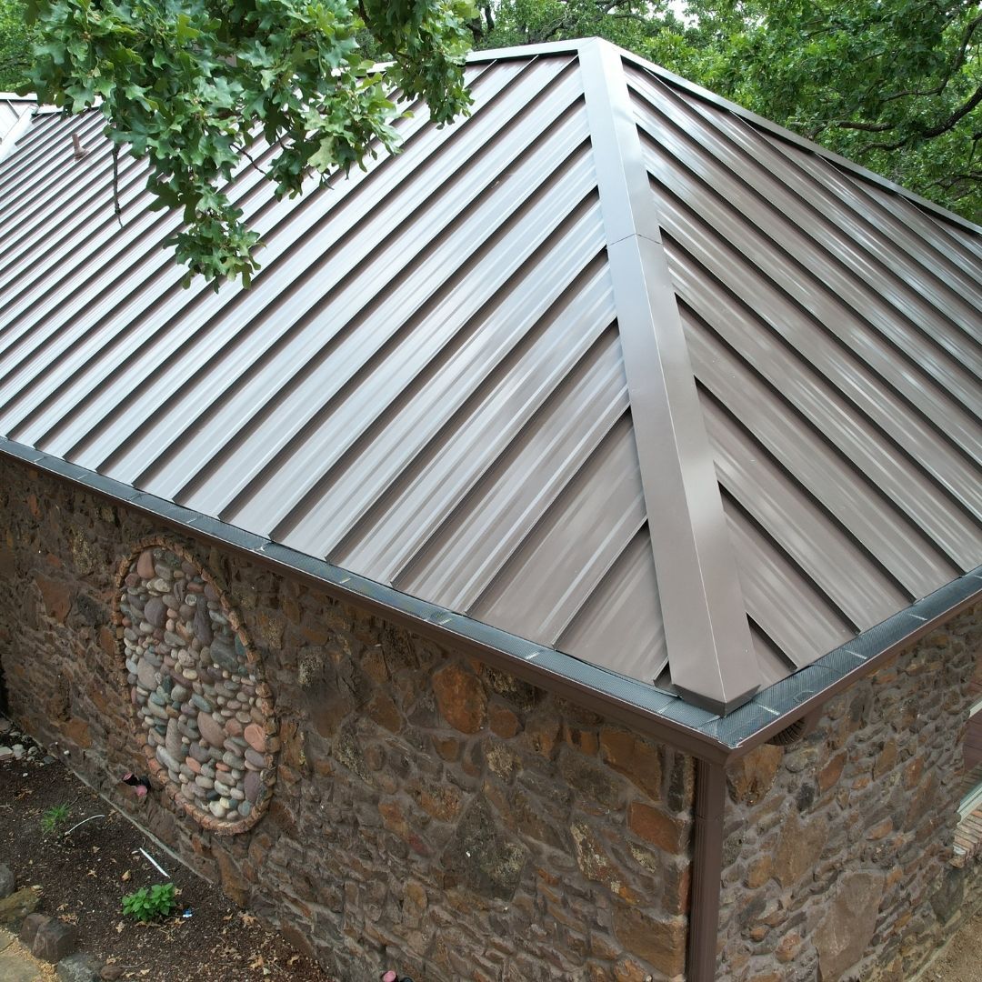 house with new metal roofing