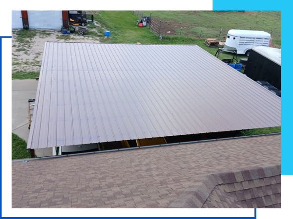metal roof added to a house