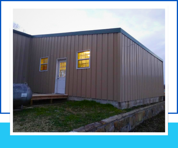utility building with metal siding