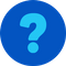 Blue circular icon with a light blue question mark