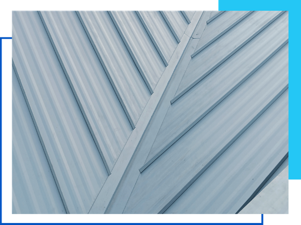 close-up of a metal roof