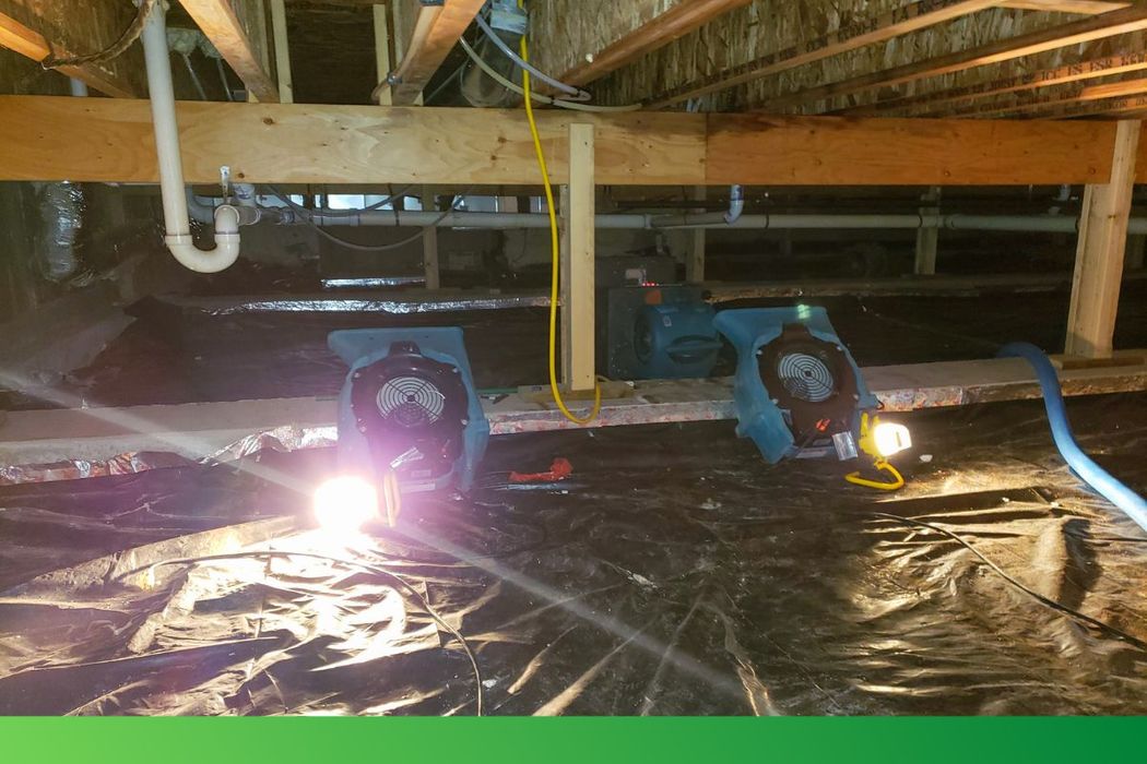 Image of air dryers in crawlspace