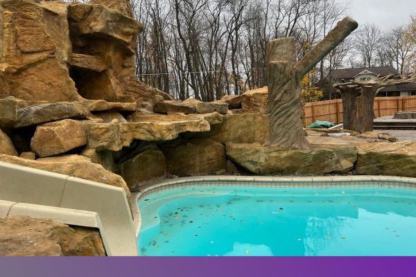 lagoon pool with water slide