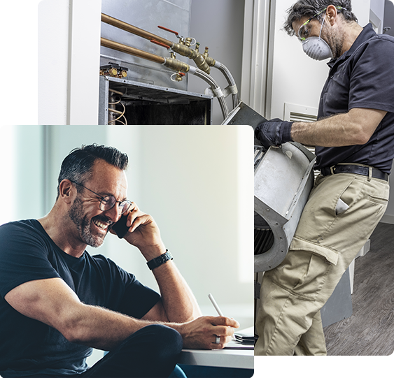 phone call and repair man