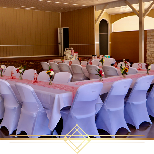 tables and chairs before evenmt
