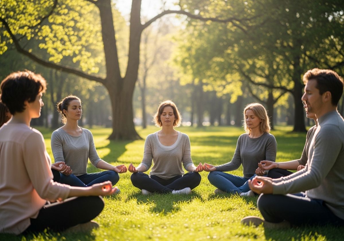 Group Meditation in a Sunny Park
