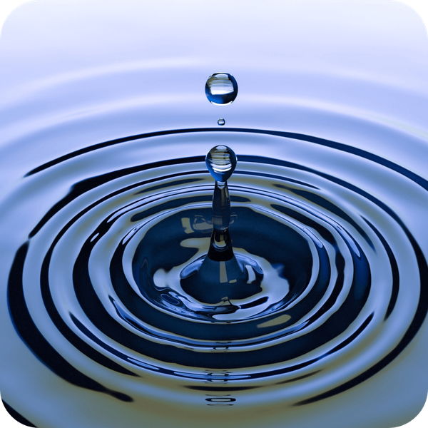 A water droplet hitting a still surface, creating perfect ripples and symbolizing the law of cause and effect. A water droplet hitting a still surface, creating perfect ripples and symbolizing the law of cause and effect.