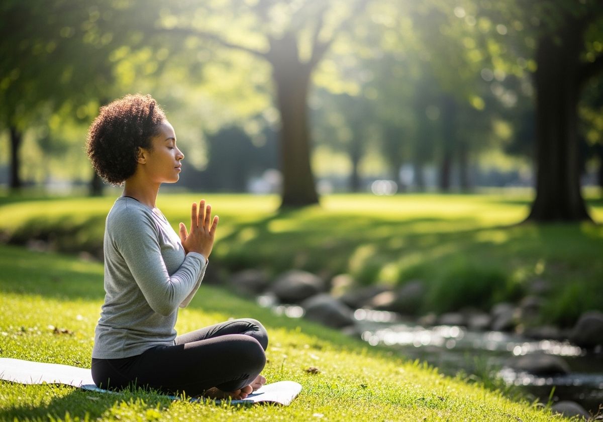 Woman meditating in nature