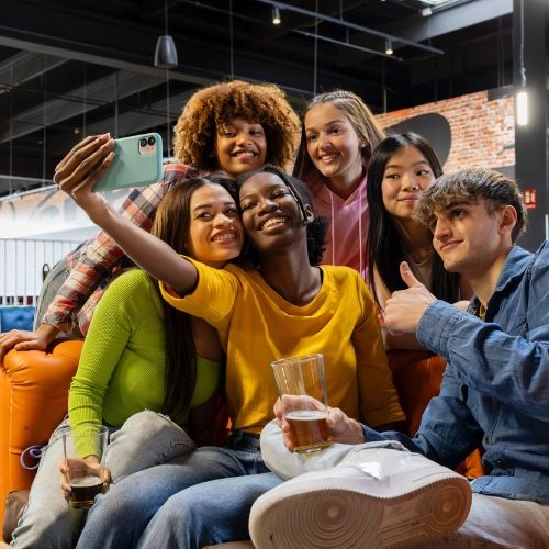 group taking a selfie