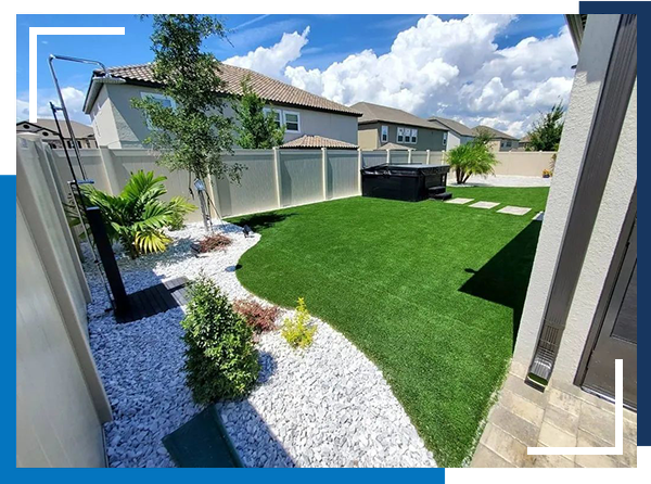 yard with synthetic turf