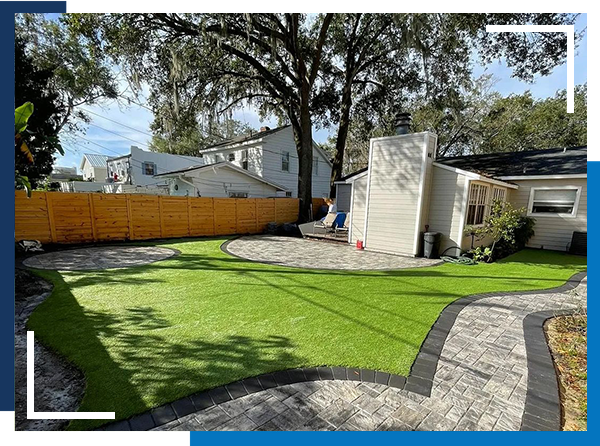 yard with artificial turf