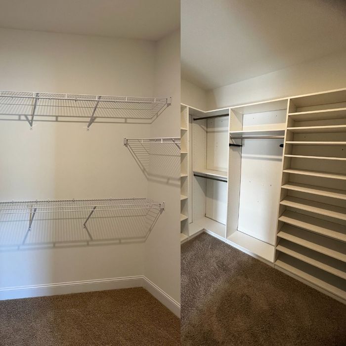 Before and after of walk-in closet
